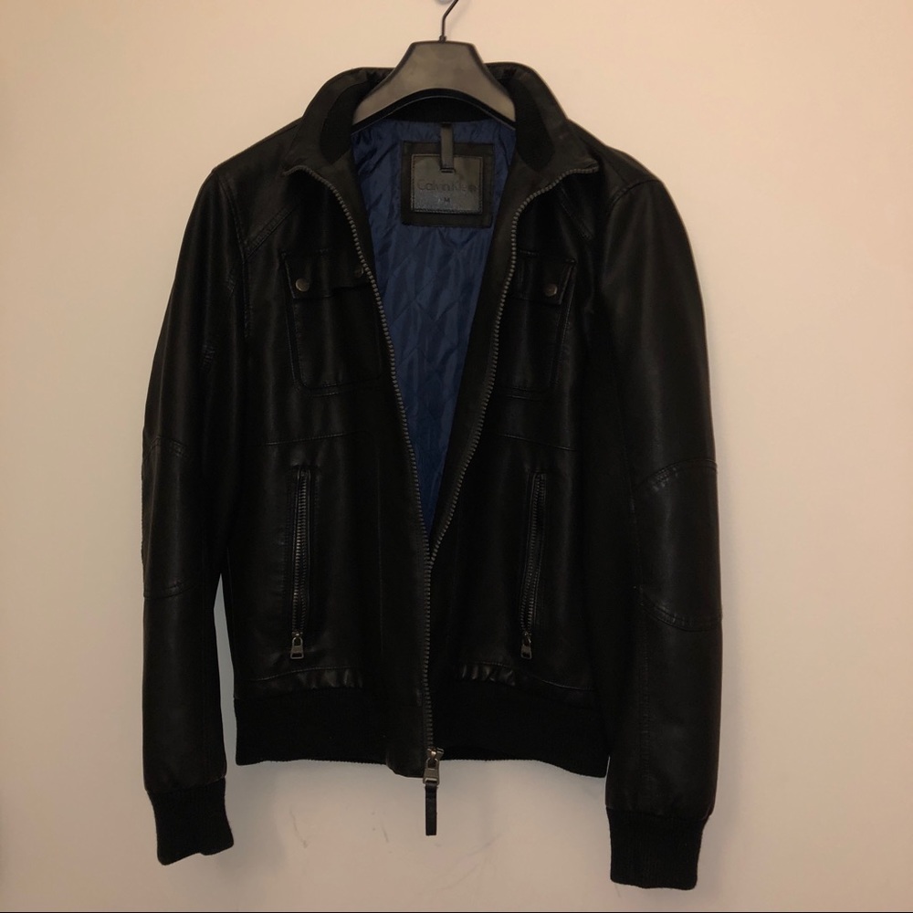Calvin Klein Men’s Leather Jacket Sz Medium